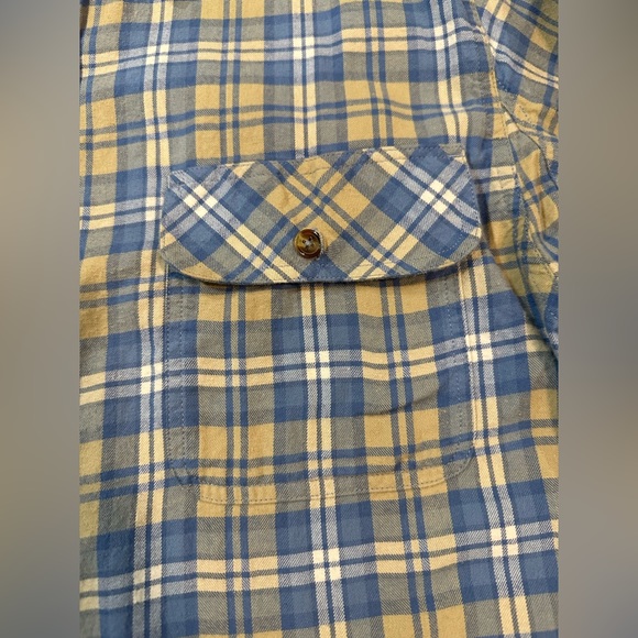 Venado Men’s Flannel Blue Plaid Button Down Shirt Long Sleeve 100% Cotton Large - Picture 6 of 15